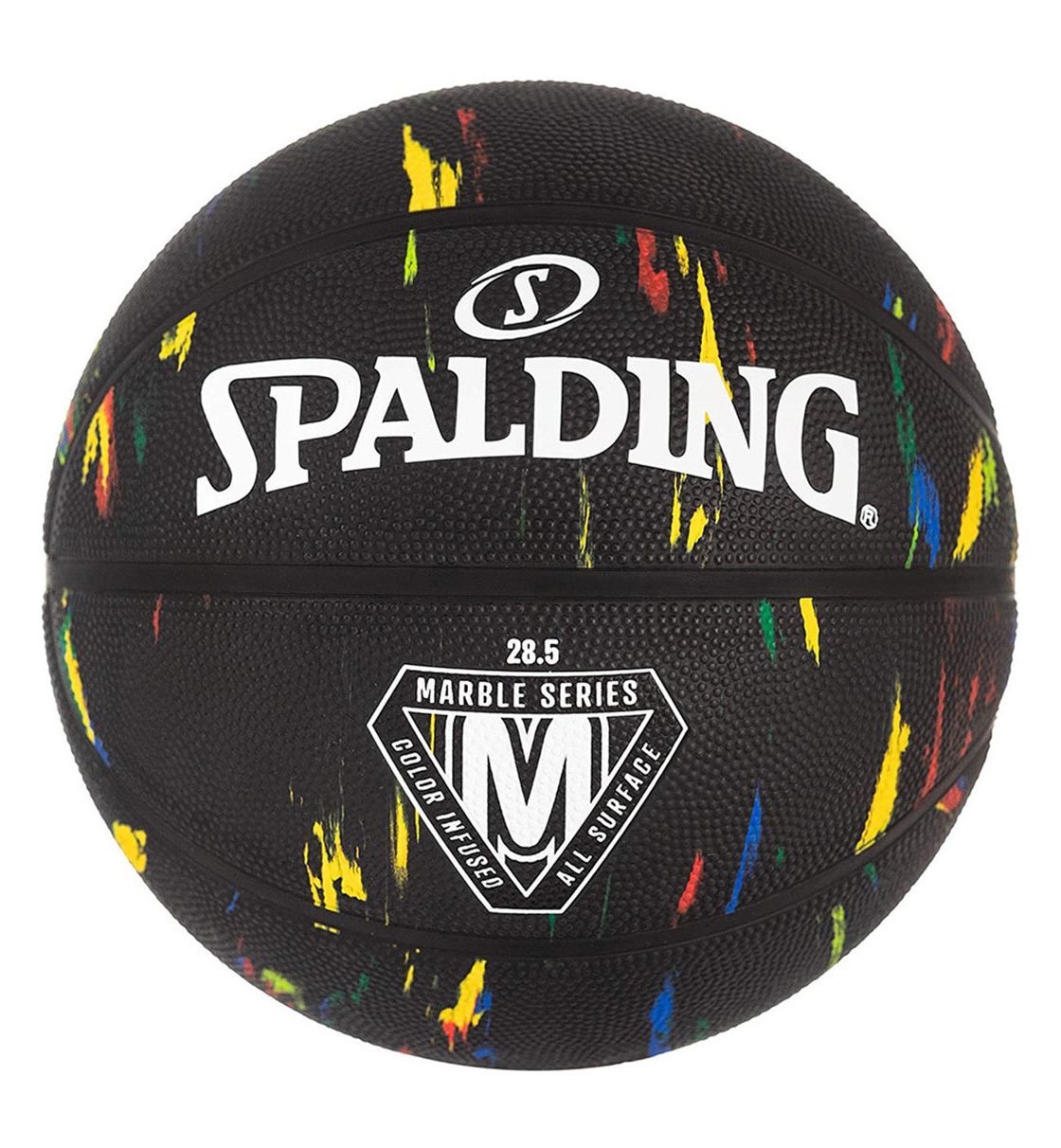 Spalding Fw21 Spalding Marble Series Black Rainbow Sz7 Rubber Basketball