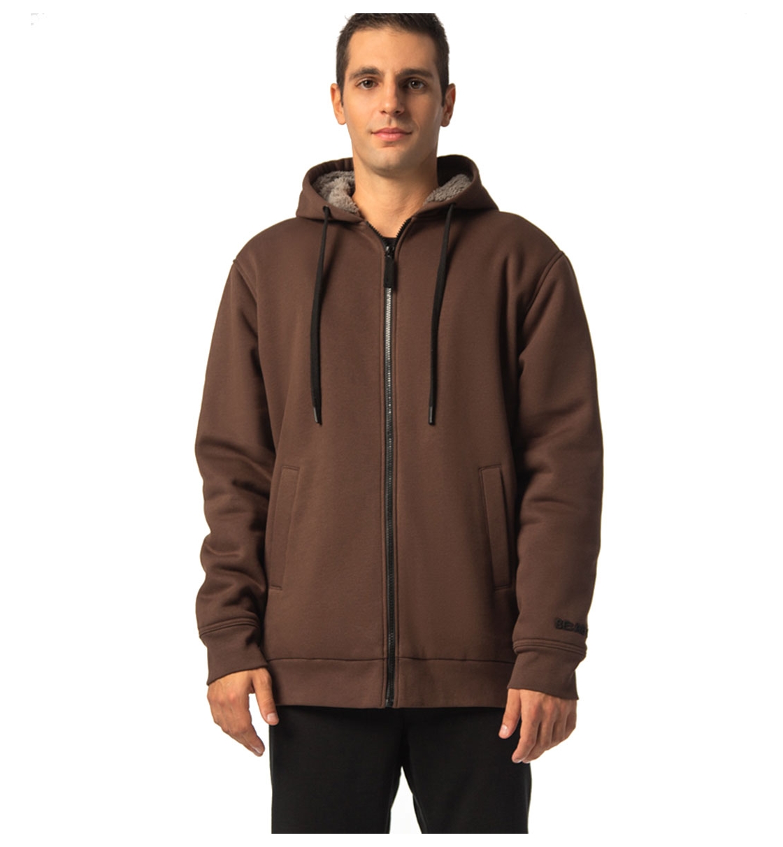 Be:Nation FW22 Ανδρική Ζακέτα Με Κουκούλα Full Zip Hood With Sherpa Lining 07302203