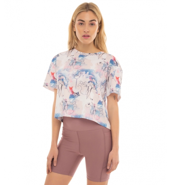 Be:Nation Ss23 S/S Printed Crop Top 05112307