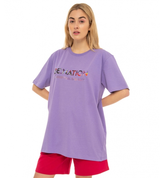 Be:Nation Γυναικεία Κοντομάνικη Μπλούζα Ss23 S/S Oversized Long Tee 05112308