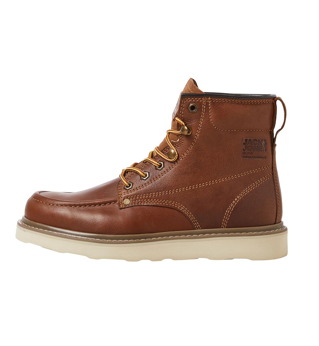 Jack & Jones Ανδρικό Μποτάκι Μόδας Fw22 Jfwaldgate Moc Leather Boot Sn 12240443