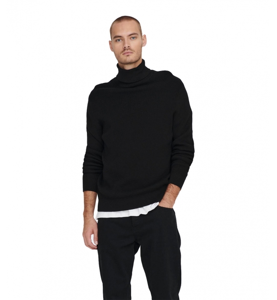 Only & Sons Fw22 Ανδρικό Πουλόβερ Onsphil Reg 12 Struc Roll Neck Knit Noos 22023202