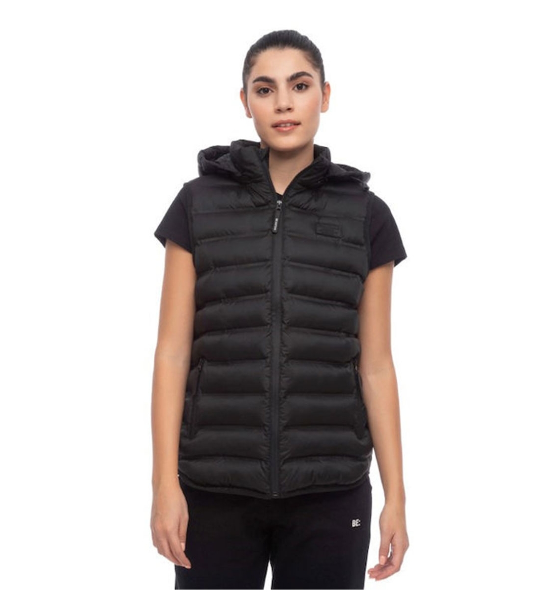 Be:Nation Fw22 Essential Puffer Vest With Detachable Hood 08102304