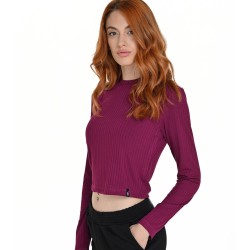 J07 Fw23 Γυναικείο Top Μακρυμάνικο Crop Top Long Sleeve Rib Viscose W25/65102J