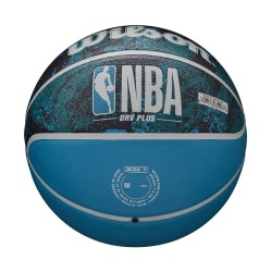 Wilson Μπάλα Basket Nba Drv Plus Vibe Bskt Black/Blue 7 Wz3012602